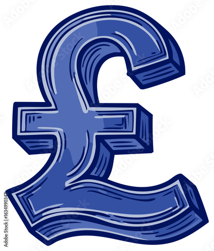 Stylized Pound Symbol Illustration Graphic for Business and Finance Concepts