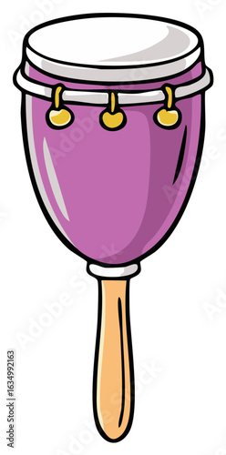 Cartoon illustration of a musical percussion instrument on a white background