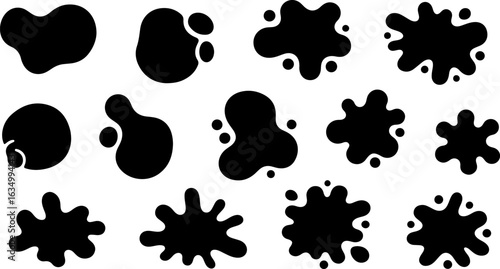 Paint Splatter Silhouette Collection: Dynamic Ink Patterns