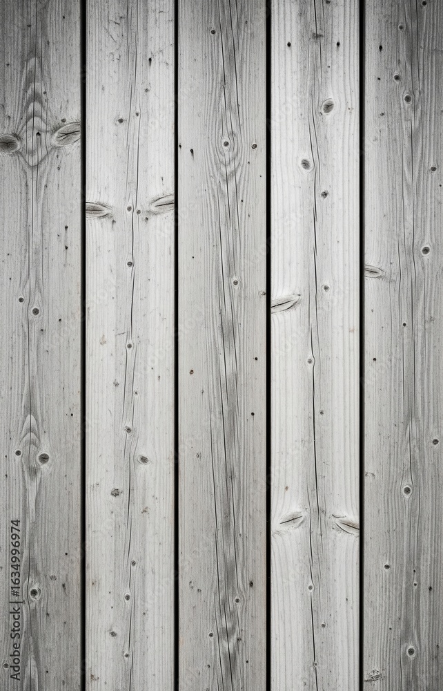 Fototapeta premium A rustic or Scandinavian style wooden wall background, featuring weathered grey planks with a beautiful, visible grain 