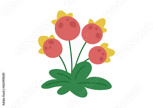 Childrens prehistoric plant. Tropical exotic plant. Unusual flowers of the Jurassic jungle. Vector illustration .