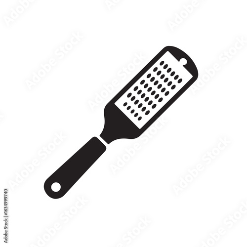 Black silhouette of a zester kitchen tool grater utensil
