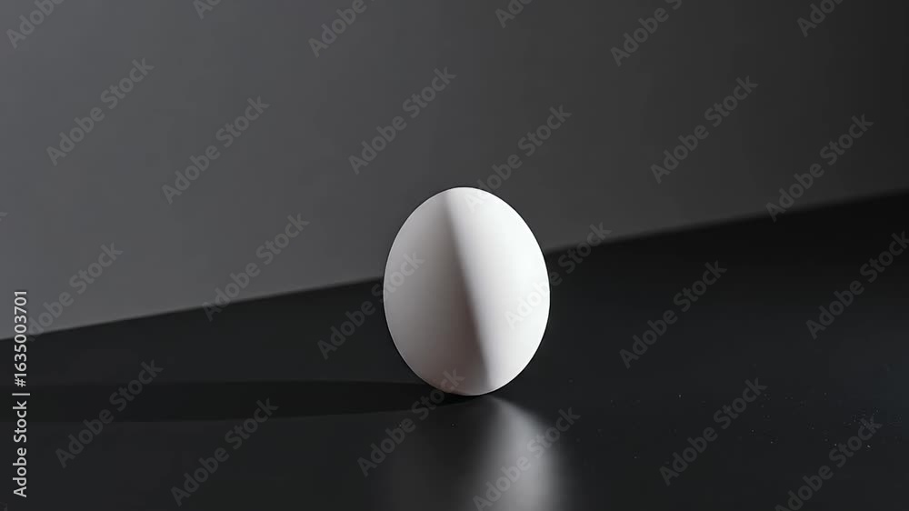 White egg on dark surface White egg on dark surface