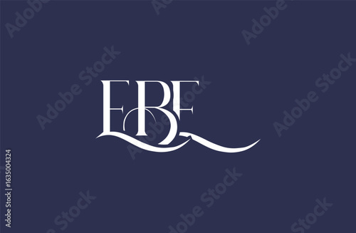 Initial EBE letter logo design. Elegant Monogram Logo Design with Decorative Elements and Typography