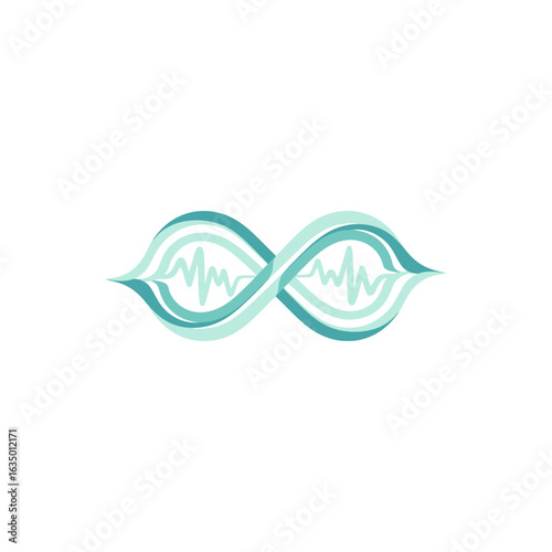 Modern Abstract Infinity Symbol with Sound Wave inside Logo Design