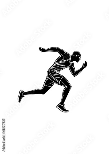Stylized Silhouette of a Runner in Motion