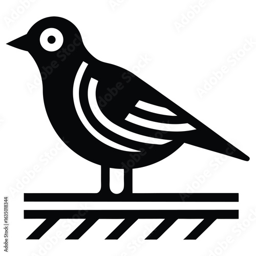 rail bird vector icon