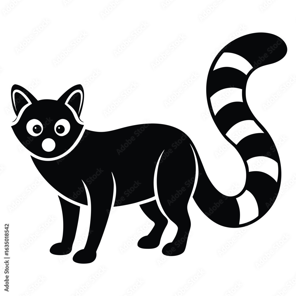 Obraz premium ringtail cat vector icon