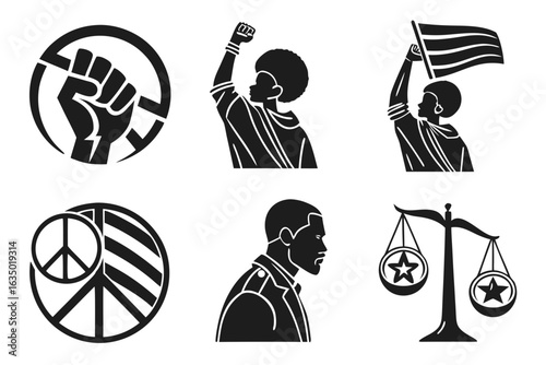 Collection of Symbols Representing Social Justice and Activism.
