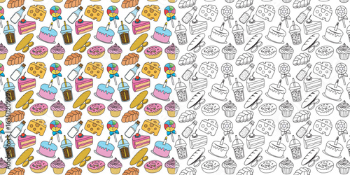 vector seamless pattern bakery.