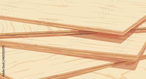 Stylized depiction of stacked plywood sheets offering a light wooden texture illustration