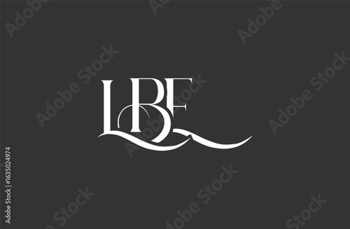 Initial LBE letter logo design. Elegant Monogram Logo Design with Decorative Elements and Typography