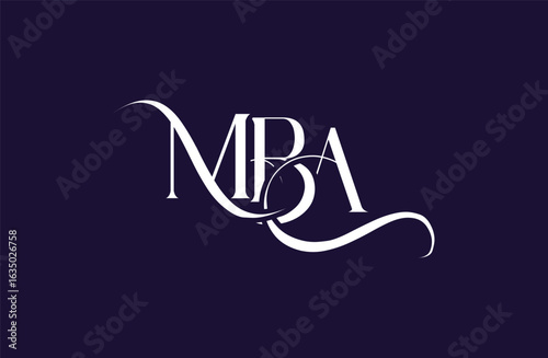 Initial MBA letter logo design. Elegant Monogram Logo Design with Decorative Elements and Typography
