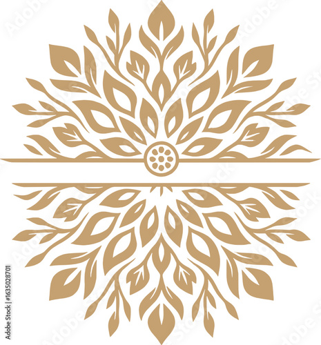 Floral Mandala Vector Art – Symmetrical Petal Design with Transparent Background