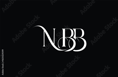 Initial NBB letter logo design. Elegant Monogram Logo Design with Decorative Elements and Typography
