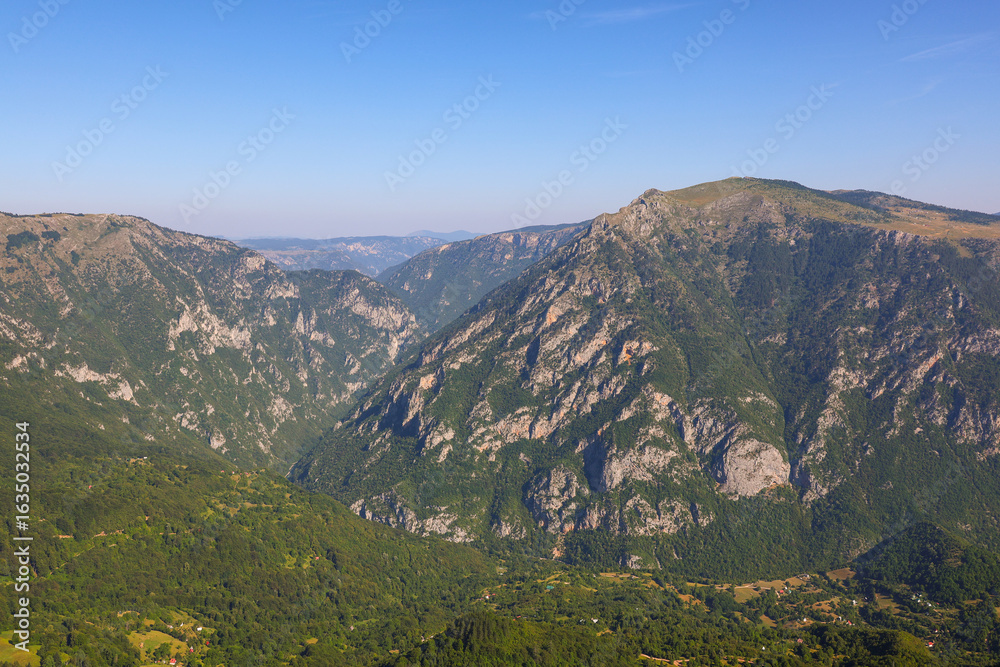 Fototapeta premium Summer scenic landscape of Tara Canyon from Curevac view point, Montenegro, Europe