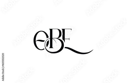 Initial OBE letter logo design. Elegant Monogram Logo Design with Decorative Elements and Typography