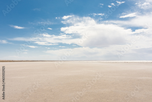 White salt marsh desert of the Aral Sea,  Uzbekistan