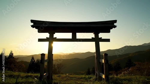 Sunset Torii Gate, Mountain Vista, Serenity