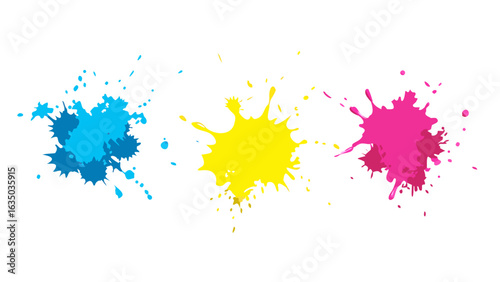 Colorful paint splatter artistic design vibrant ink blot abstract background art
