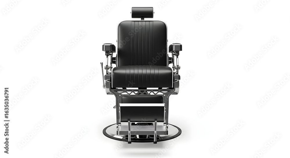 Naklejka premium Modern Black Barber Chairs Aligned in Grooming Space