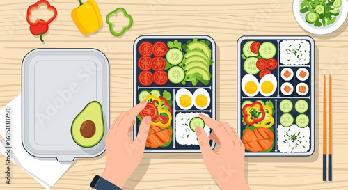 Preparing Healthy Balanced Bento Lunch Boxes For Work Or School