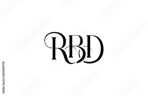 Initial RBD letter logo design. Elegant Monogram Logo Design with Decorative Elements and Typography
