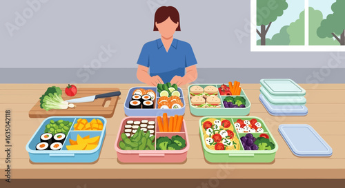 Preparing Nutritious Meals In Reusable Lunch Boxes For Healthy Eating
