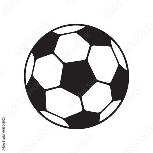 Classic black and white soccer ball with iconic hexagonal and pentagonal panel design isolated on white background