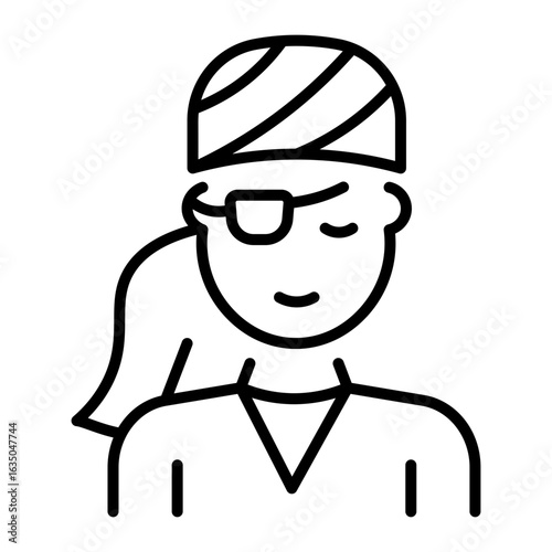 An outline style icon depicting pirate  