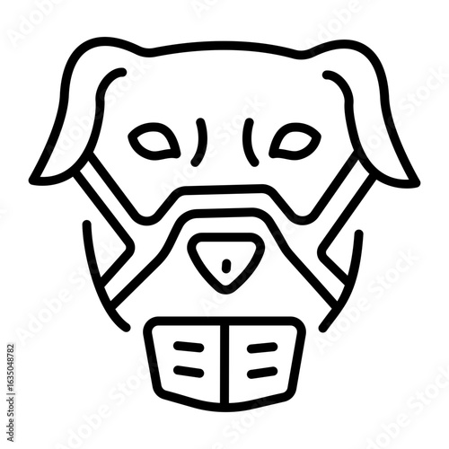 A linear style icon representing dog muzzle
