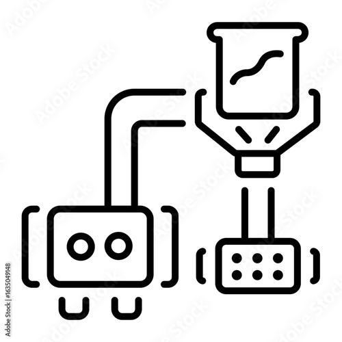 A line style icon showing automatic feeder