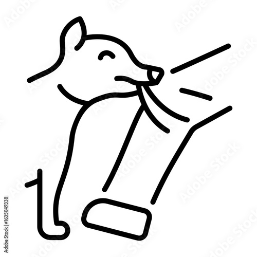 An outline style icon depicting dog bite