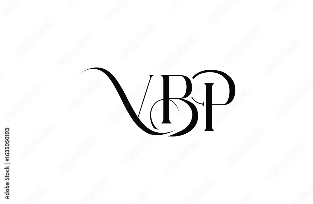 Obraz premium Initial VBP letter logo design. Elegant Monogram Logo Design with Decorative Elements and Typography