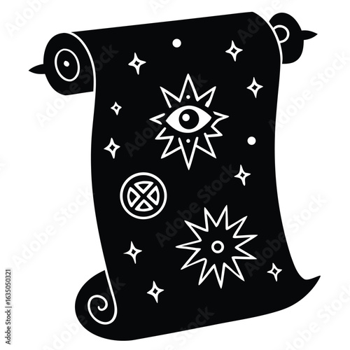 spell scroll with ancient symbols