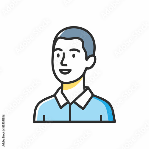 Man smiling illustration, vector, for websites and presentations