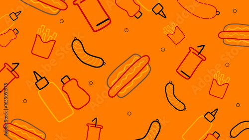 Fast food elements background