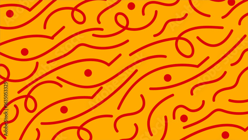 Abstract Red Line Waves Background