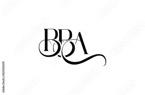 Initial BBA letter logo design. Elegant Monogram Logo Design with Decorative Elements and Typography