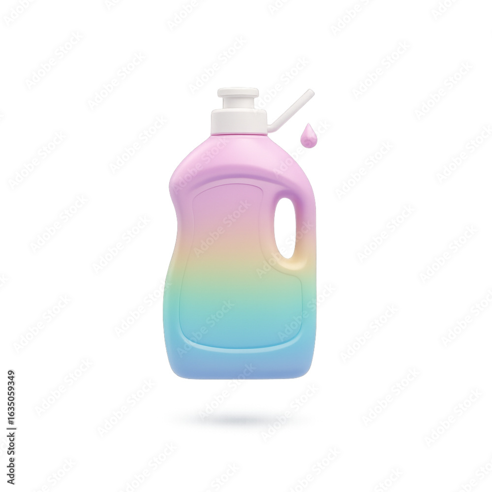Obraz premium Gradient dish soap bottle with dispenser and droplet isolated on transparent background