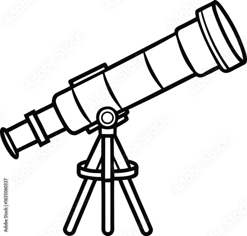 One Line Art Telescope