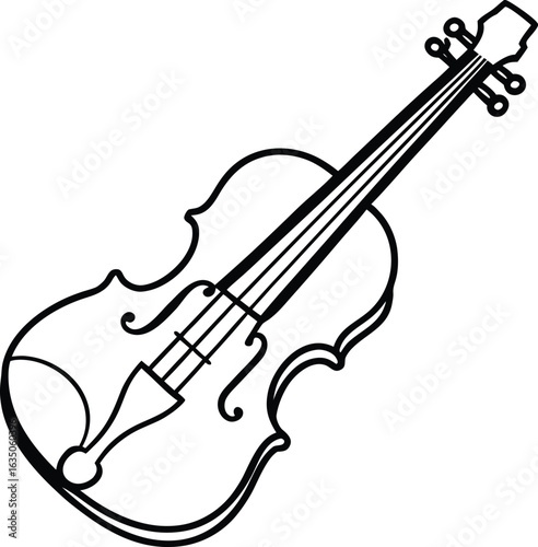 One Line Art Violin
