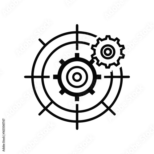 black gears target concept clip art preview
