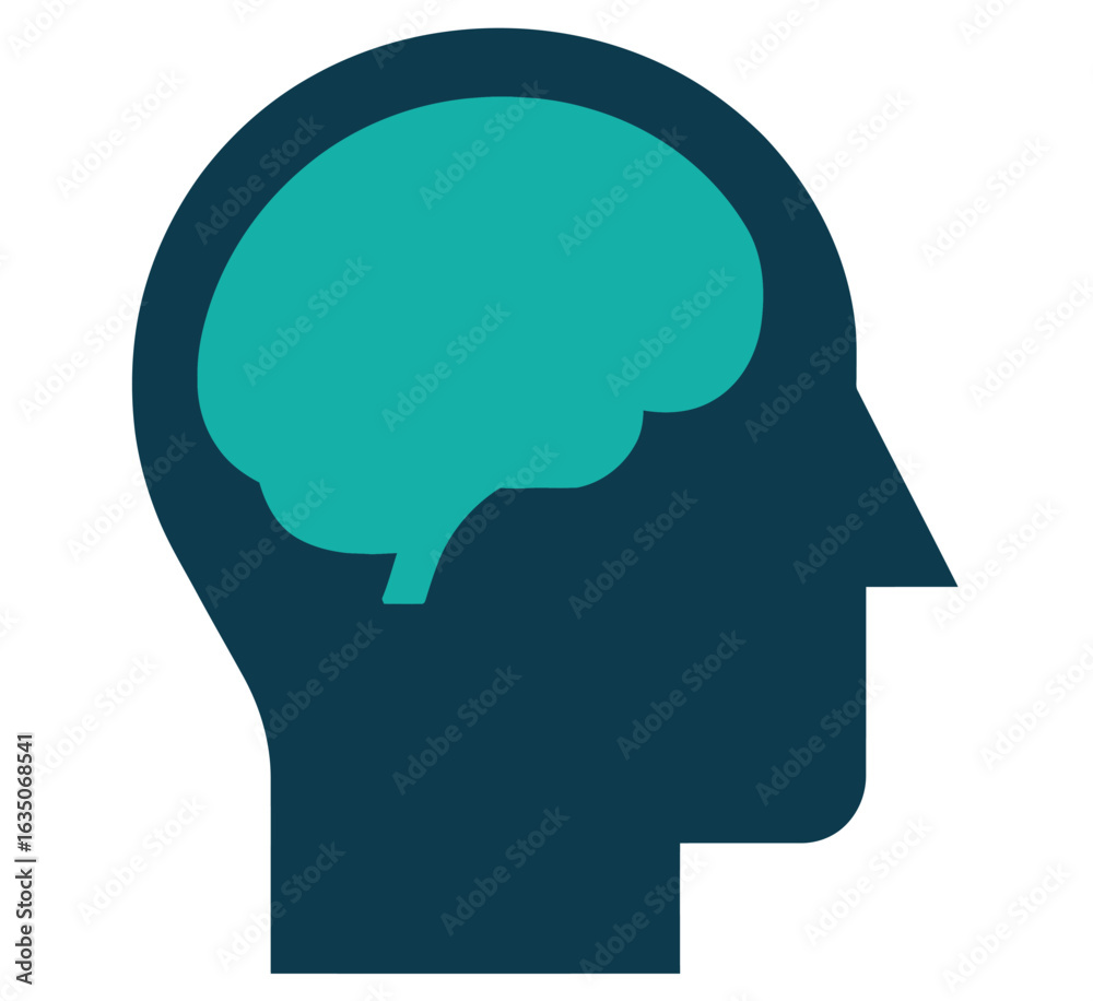 Human Brain Head Silhouette Vector Icon - Mind Psychology Intelligence Neurology Medical Symbol Human Brain Head Silhouette Vector Icon - Mind Psychology Intelligence Neurology Medical Symbol