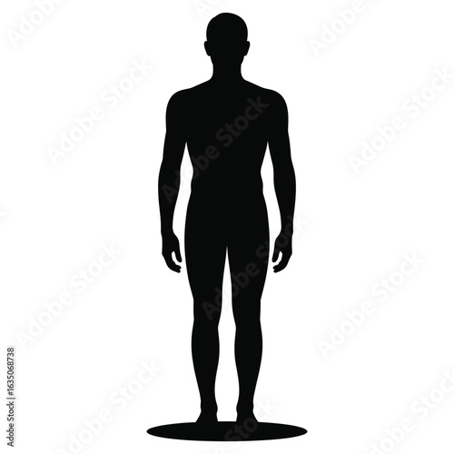 Full body male human figure standing in silhouette