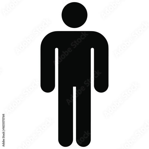Simple male figure silhouette standing profile