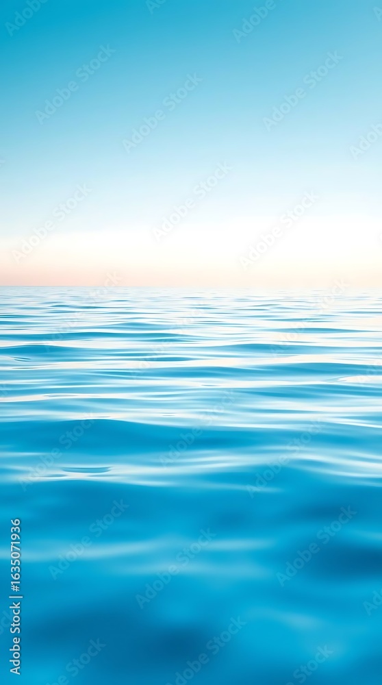 Obraz premium beautiful seascape with blue sky reflected in water abstract background.
