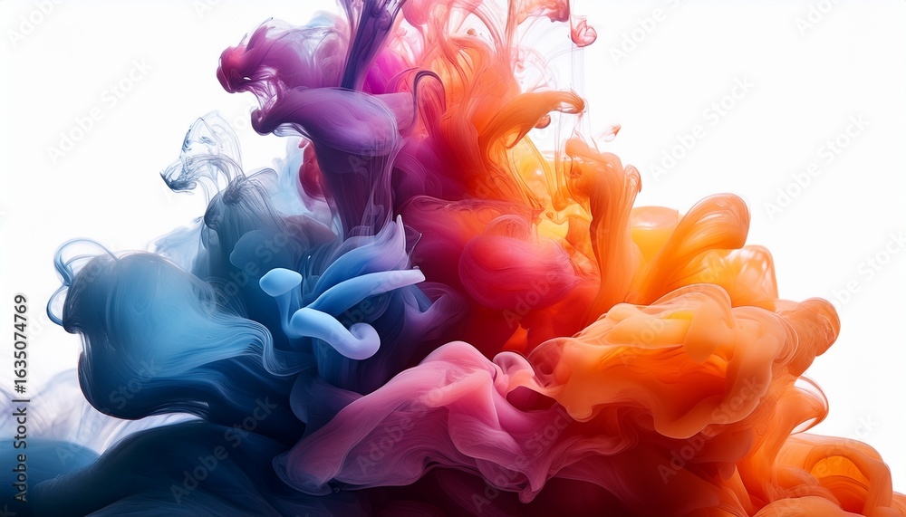 Obraz premium underwater ink plumes in elegant gradient flow