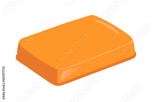 Bright orange soap bar isolated on black background