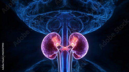 Enlarged Human Prostate Gland Medical Illustration for Educational Purposes